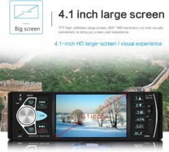 TechU™ T42 Autoradio 1 Din 4.1 Inch + Afstandsbediening En Stuurwiel Bediening – Bluetooth – USB – AUX – SD – FM Radio – Handsfree Bellen – Autoradio Met Scherm – Stembediening -Auto-Onderdelen 1200x1077 4