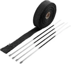 Hitteband - Heat Wrap - Zwart - 5m Rol - Glasvezel - Uitlaat - Auto - Motor