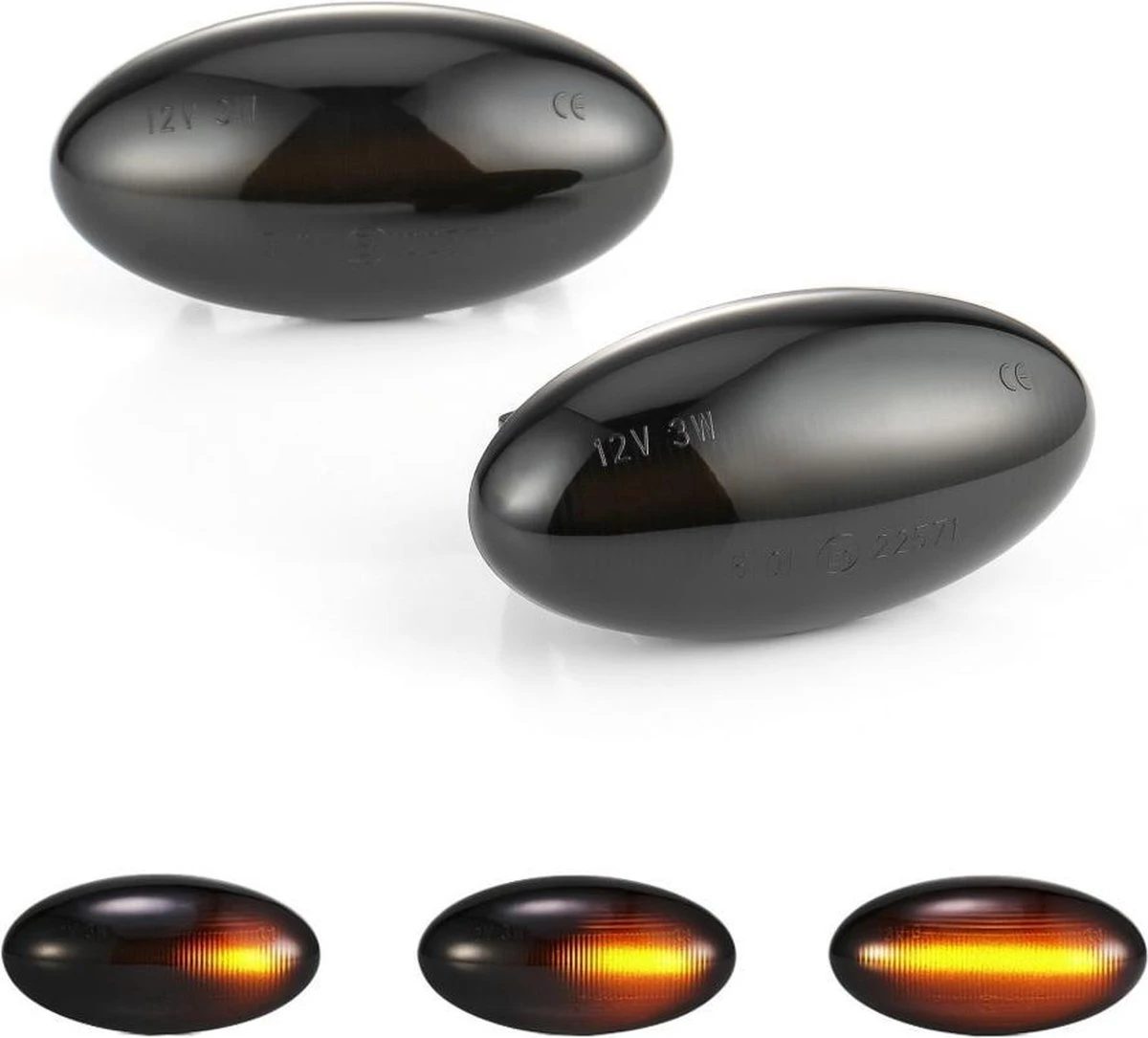 Merkloos LED Dynamic Zijknipperlichten Voor Peugeot 107 206 307 407 607 1007 Partner Expert / 632574 - 632570 / Smoke - Zwart 3 Merkloos LED Dynamic Zijknipperlichten Voor Peugeot 107 206 307 407 607 1007 Partner Expert / 632574 - 632570 / Smoke - Zwart