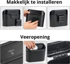 Auto Prullenbak Carme® Inclusief 50 Bijpassende Vuilniszakken- Auto Opslag - Vuilnisbak Auto - Kleine Prullenbak 1L - Car Trash Can - Auto Prullenbak Met Plastic Zakjes - Multifunctionele Prullenbak - Vuilnisbak - Auto Accessoires - Zwart -Auto-Onderdelen 1200x1090 1