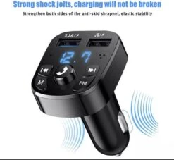 Merkloos Draadloze FM Transmitter & Auto Lader - USB Oplader - Sigaretten Aansteker-Bluetooth Carkit - Handsfree Bellen