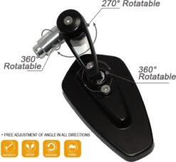 Merkloos Luxe Motor Spiegel Bar End - Spiegels - Achteruitkijkspiegel - Design - Chopper - Veiligheid - Outdoor - Reizen - Zwart -Auto-Onderdelen 1200x1106 7