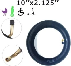 Merkloos 10x2.125inch Verdikte Butyl Rubber Pneumatische Binnenband Voor Autoped Van De Autoped Universele