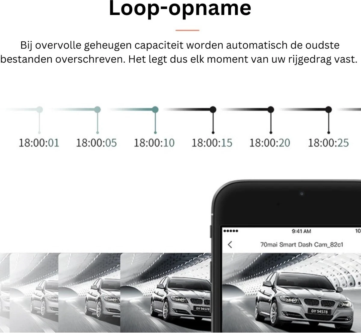 70Mai - Dashboard Camera 1S Voor Auto - 1080p Full HD Camera - Verbinden Met Telefoon - Parkeerstand Met Ingebouwde G-sensor - 130º Groothoeklens - Engels Voice Control 5 70Mai - Dashboard Camera 1S Voor Auto - 1080p Full HD Camera - Verbinden Met Telefoon - Parkeerstand Met Ingebouwde G-sensor - 130º Groothoeklens - Engels Voice Control - Afbeelding 3