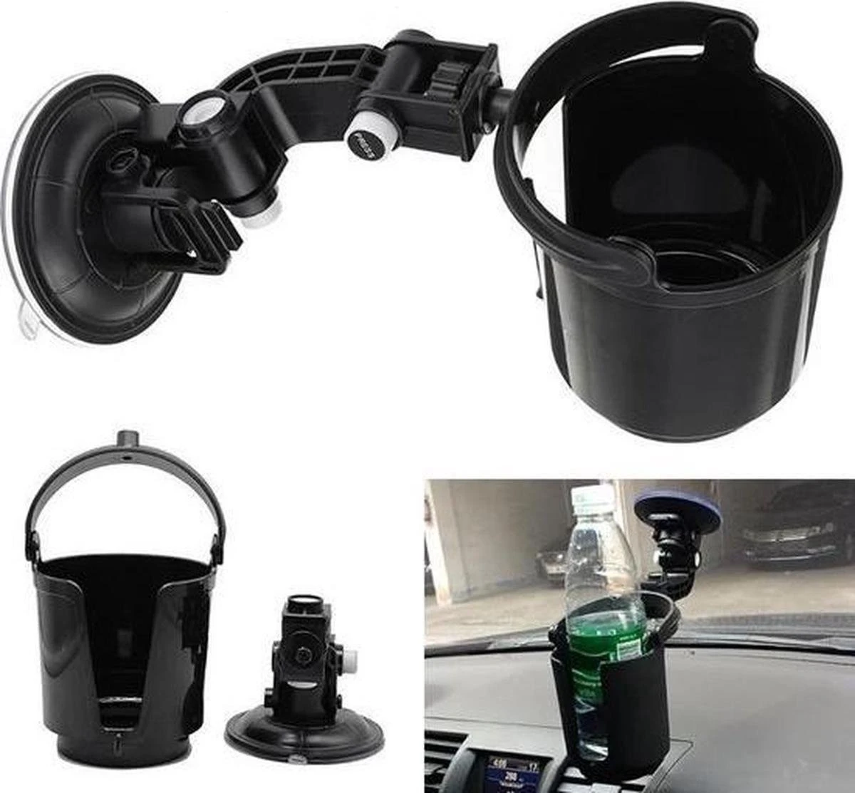 Bekerhouder Auto Hoog Kwaliteit Met Krachtige Zuignap - Blikhouder - Fleshouder Auto 3 Bekerhouder Auto Hoog Kwaliteit Met Krachtige Zuignap - Blikhouder - Fleshouder Auto