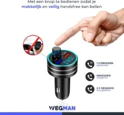 Wegman Bluetooth FM Transmitter - Autolader - Carkit - Bluetooth Auto -Auto-Onderdelen 1200x1121 5