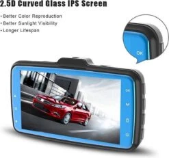 TechU™ Dashcam Dual Camera – M18 – Dashboardcamera – 3 Inch Full HD Scherm – Nachtvisie – Looprecording – Bewegingssensor – G-sensor – Parkeermonitor – Incl. Achteruitrijcamera - Voor Auto -– Kerst & Kerstcadeau -Auto-Onderdelen 1200x1123