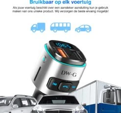 DW-G Bluetooth FM Transmitter - Auto Lader - Carkit - Handsfree - MP3 - USB - SD Kaart - Snel Lader - Bluetooth Audio Receiver -Auto-Onderdelen 1200x1125 1