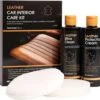 Leren Auto Interieur Verzorging Set - Auto Bekleding Leer - Voordeel Verpakking - Reiniger En Protectie Crème + Applicator – Verzorgen Leer & Lederwaar - 250 Ml