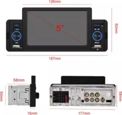 Boscer® 1Din Autoradio | 5' HD Touchscreen | Apple Carplay & Android Auto | Bluetooth, USB & MP5 | Achteruitrijcamera & Externe Microfoon 21 Boscer® 1Din Autoradio | 5' HD Touchscreen | Apple Carplay & Android Auto | Bluetooth, USB & MP5 | Achteruitrijcamera & Externe Microfoon -Auto-Onderdelen 1200x1129 3