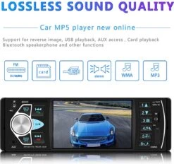 TechU™ T42 Autoradio 1 Din 4.1 Inch + Afstandsbediening En Stuurwiel Bediening – Bluetooth – USB – AUX – SD – FM Radio – Handsfree Bellen – Autoradio Met Scherm – Stembediening -Auto-Onderdelen 1200x1129 4