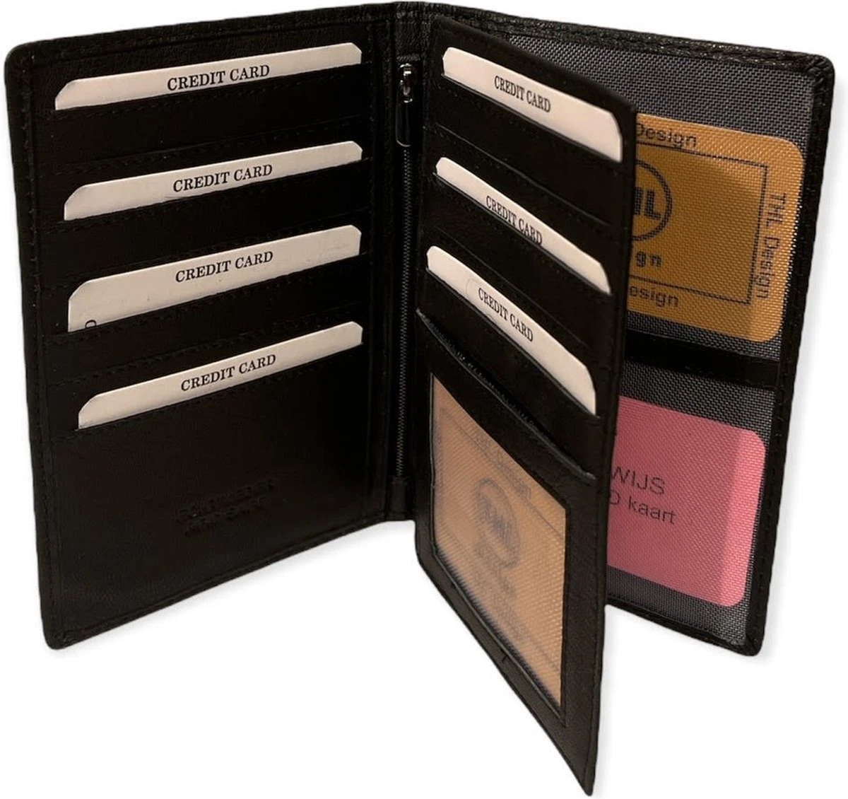 THL Design – Leren Autopapieren Mapje – Portefeuille – Paspoort Hoesje – Echt Leer Zwart 4 THL Design – Leren Autopapieren Mapje – Portefeuille – Paspoort Hoesje – Echt Leer Zwart - Afbeelding 2