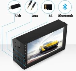 Universele Autoradio Met Bluetooth, USB & Aux - Handsfree - Mirrorlink - Radio Met Microfoon - GRATIS Achteruitrijcamera -Auto-Onderdelen 1200x1131 2