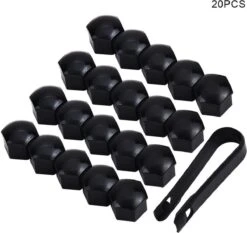 Merkloos Zwarte Wielbout Wielmoer Doppen Beschermende Afdekkapjes 20 Stuks - 21mm (set) -Auto-Onderdelen 1200x1132 9