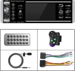 TechU™ Autoradio T139 – 1 Din Met Afstandsbediening & Stuurwielbediening – 4.0 Inch Touchscreen Monitor – FM Radio – Bluetooth – USB – AUX – SD – Handsfree Bellen -Auto-Onderdelen 1200x1134 1