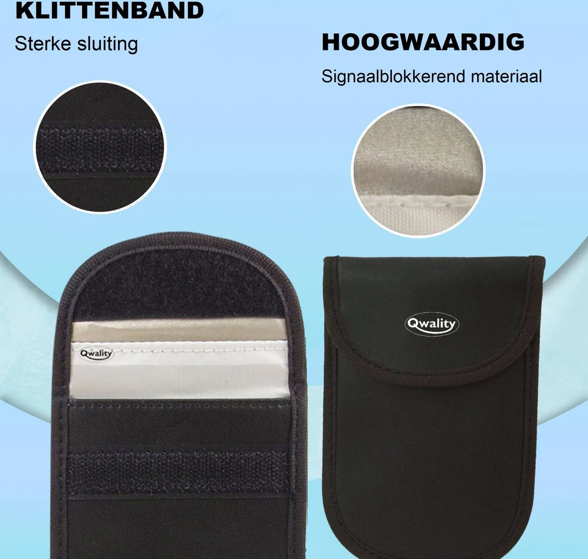 Faraday Kooi Hoesje (2 PACK) + 2x RFID Kaarthouders - Autosleutel RFID Antidiefstal - Keyless Entry Go Sleutel Etui - Qwality4u 4 Faraday Kooi Hoesje (2 PACK) + 2x RFID Kaarthouders - Autosleutel RFID Antidiefstal - Keyless Entry Go Sleutel Etui - Qwality4u - Afbeelding 2