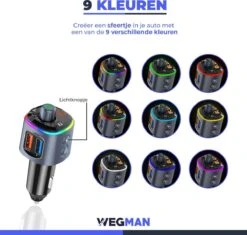 Wegman Bluetooth FM Transmitter - Carkit - Autolader USB C - Snellader - Handsfree Bellen - Autoradio - Auto Accessoires -Auto-Onderdelen 1200x1142 10