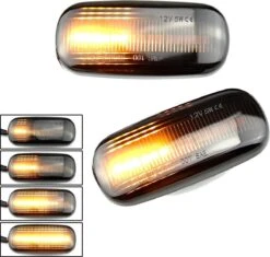Merkloos LED Dynamic Zijknipperlichten Voor Audi A3 S3 8P A4 S4 RS4 B6 B7 B8 A6 S6 RS6 C5 C7 / 8E0949127 / Smoke - Zwart