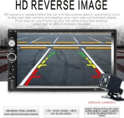 TechU™ Autoradio AT3 – 2 Din 7 Inch Touchscreen Monitor – Incl. Achteruitrijcamera – Bluetooth – Handsfree Bellen – FM Radio – USB – AUX – SD – Incl. Afstandsbediening En Stuurwielbediening -Auto-Onderdelen 1200x1144 1