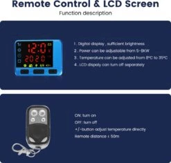 Merkloos Standkachel Diesel - 12V 5KW Luchtverwarmer - Met Inbouwset - Auto LCD-Scherm - Diesel Standkachel - Voor Cabine Van VerschillendeAuto's/Bussen/Campers/Vrachtwagens - Rood -Auto-Onderdelen 1200x1147 18