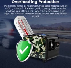 Merkloos Hcalory Standkachel - 5-8KW 12V - Luchtverwarming Vriezer Verwarming - LCD Luchtverwarmer - Voor Vrachtwagenjacht - Camouflage -Auto-Onderdelen 1200x1147 21