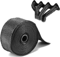 Hitteband - Heat Wrap - Zwart - 5m Rol - 5cm Breed - Glasvezel - Uitlaat - Auto - Motor