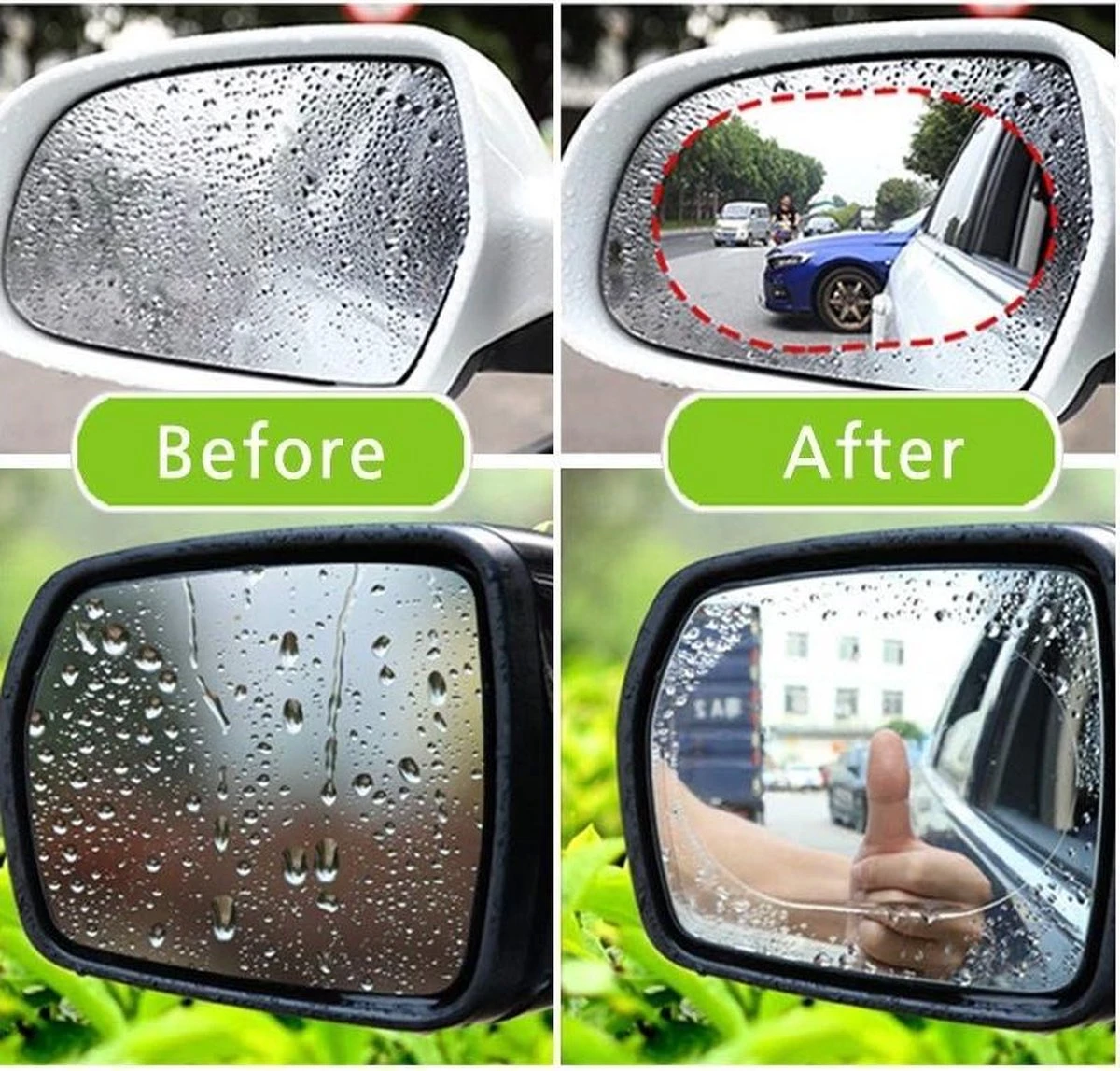 Buitenspiegel - Zijspiegel - Folie Voor Beter Zicht En Veilig Autorijden - Anti Mist - Anti Regen - Anti Sneeuw - Anti Vuil - Anti Vries - Zijspiegels - Achteruitkijkspiegels - Veilig Rijden - Nano Coating - Folie Stickers - 2 STUKS - Ovaal 3 Buitenspiegel - Zijspiegel - Folie Voor Beter Zicht En Veilig Autorijden - Anti Mist - Anti Regen - Anti Sneeuw - Anti Vuil - Anti Vries - Zijspiegels - Achteruitkijkspiegels - Veilig Rijden - Nano Coating - Folie Stickers - 2 STUKS - Ovaal