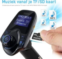Bluetooth FM Transmitter Auto / FM Transmitter Draadloze Bluetooth Carkit / MP3 Speler/ Handsfree Bellen In De Auto / USB Lader / Radio / TF/SD Kaart Poort / AUX Input / 2 USB Poorten / USB Oplader / Audio / Radio / SD/TF Kaart / T11 -Auto-Onderdelen 1200x1148 2