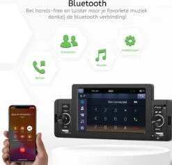 Boscer® 1Din Autoradio | 5' HD Touchscreen | Apple Carplay & Android Auto | Bluetooth, USB & MP5 | Achteruitrijcamera & Externe Microfoon 15 Boscer® 1Din Autoradio | 5' HD Touchscreen | Apple Carplay & Android Auto | Bluetooth, USB & MP5 | Achteruitrijcamera & Externe Microfoon -Auto-Onderdelen 1200x1149 2