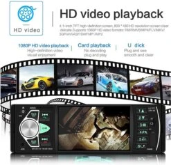 TechU™ Autoradio T136 – 1 Din Met Afstandsbediening & Stuurwielbediening – 4.1 Inch Monitor – FM Radio – Bluetooth – USB – AUX – SD – Handsfree Bellen -Auto-Onderdelen 1200x1150 2