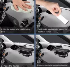 Merkloos Autoverwarming Auto Ontdooier Voorruitverwarming - Duurzaam Ontwerp - 360 Graden Rotatie - 2 In 1 - 12V/120W – Autoverwarmer - Car Heater - Zwart -Auto-Onderdelen 1200x1150 4