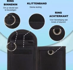 Faraday Kooi Hoesje (2 PACK) + 2X RFID Kaarthouders - Autosleutel RFID Antidiefstal - Keyless Entry Go Sleutel Etui - Qwality4u -Auto-Onderdelen 1200x1151 10