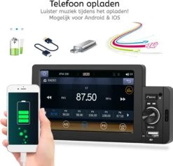 Boscer® 1Din Autoradio | 5' HD Touchscreen | Apple Carplay & Android Auto | Bluetooth, USB & MP5 | Achteruitrijcamera & Externe Microfoon 17 Boscer® 1Din Autoradio | 5' HD Touchscreen | Apple Carplay & Android Auto | Bluetooth, USB & MP5 | Achteruitrijcamera & Externe Microfoon -Auto-Onderdelen 1200x1152 4