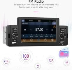 Boscer® 1Din Autoradio | 5' HD Touchscreen | Apple Carplay & Android Auto | Bluetooth, USB & MP5 | Achteruitrijcamera & Externe Microfoon 18 Boscer® 1Din Autoradio | 5' HD Touchscreen | Apple Carplay & Android Auto | Bluetooth, USB & MP5 | Achteruitrijcamera & Externe Microfoon -Auto-Onderdelen 1200x1155 4