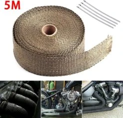 Hitteband - Heat Wrap - Titanium Beige - 5m Rol - Glasvezel - Uitlaat - Auto - Motor -Auto-Onderdelen 1200x1156 8