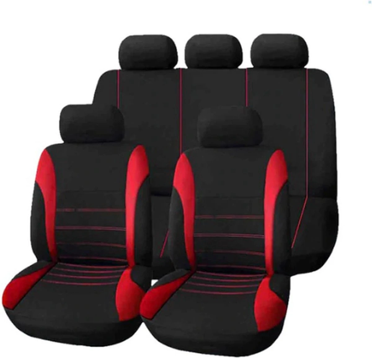 Stoelhoezenset 9 Delig Universeel Rood 3 Stoelhoezenset 9 Delig Universeel Rood