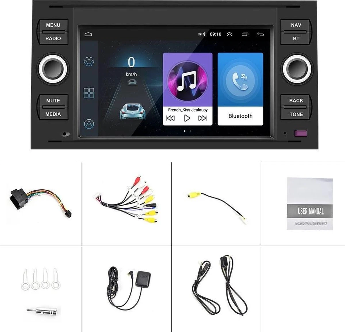 Merkloos Ford Fiesta Focus C-Max S-Max Galaxy Fusion Connect Android 8.1 Navigatie Bluetooth USB WiFi 5 Merkloos Ford Fiesta Focus C-Max S-Max Galaxy Fusion Connect Android 8.1 Navigatie Bluetooth USB WiFi - Afbeelding 3