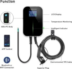 BESEN 11 KW | Fase 3 - 16A | 6 Meter Laadkabel Type 2 | Smartcharge Laadpaal | APP - WIFI - IOS - Android -Auto-Onderdelen 1200x1159