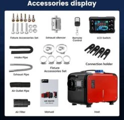 Merkloos Standkachel - 5-8KW 12V - Luchtverwarming Vriezer Verwarming - LCD Luchtverwarmer - Voor Vrachtwagenjacht - Rood -Auto-Onderdelen 1200x1160 7