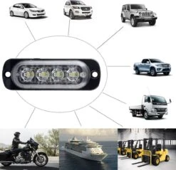 Merkloos Grill Stroboscoop Flitsers Blauw LED Zwaailichten [Grillflitsers - Bumperflitsers] -Auto-Onderdelen 1200x1162 7