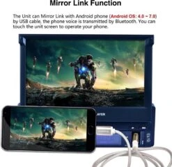 TechU™ T47 Autoradio Met Uitklap Scherm – 1 Din 7 Inch + Afstandsbediening – Bluetooth – USB – AUX – FM Radio – GPS Navigatie – Handsfree Bellen – Autoradio Met Scherm -Auto-Onderdelen 1200x1164 2