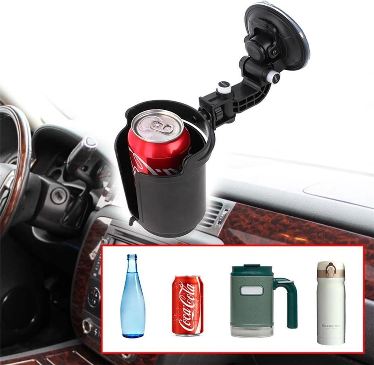 Bekerhouder Auto Hoog Kwaliteit Met Krachtige Zuignap - Blikhouder - Fleshouder Auto 7 Bekerhouder Auto Hoog Kwaliteit Met Krachtige Zuignap - Blikhouder - Fleshouder Auto - Afbeelding 5