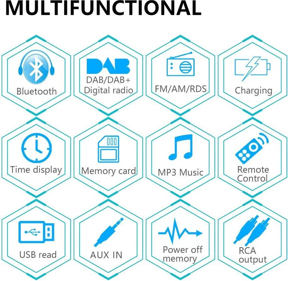 TechU™ Autoradio T93 – 1 Din Met Afstandsbediening – 7 Kleuren LCD Display – Bluetooth – AUX – USB – SD – DAB DAB+ FM Radio – Handsfree Bellen 8 TechU™ Autoradio T93 – 1 Din Met Afstandsbediening – 7 Kleuren LCD Display – Bluetooth – AUX – USB – SD – DAB DAB+ FM Radio – Handsfree Bellen - Afbeelding 6