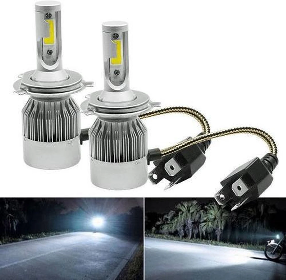Merkloos H4 LED Lampen (set 2 Stuks) HB2 9003 CANbus Geschikt 4300k Naturel Wit 8000LM IP68 72 Watt , Vintic , Motor / Auto / Scooter / Dimlicht / Grootlicht / Koplampen / Auto / Autolamp / Autolampen / Lamp / Car Light / Vespa Sprint Primavera 3 Merkloos H4 LED Lampen (set 2 Stuks) HB2 9003 CANbus Geschikt 4300k Naturel Wit 8000LM IP68 72 Watt , Vintic , Motor / Auto / Scooter / Dimlicht / Grootlicht / Koplampen / Auto / Autolamp / Autolampen / Lamp / Car Light / Vespa Sprint Primavera