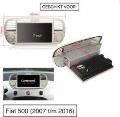 Fiat 500 CarPlay | 2007 T/m 2015 | Android 10 Autoradio Wit -Auto-Onderdelen 1200x1174