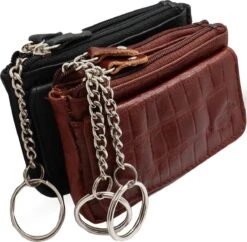 Safekeepers Sleuteletuis - Sleuteletui Met Rits - Sleuteletui Dames En Heren - 2 Stuks - Zwart En Kroko Bruin