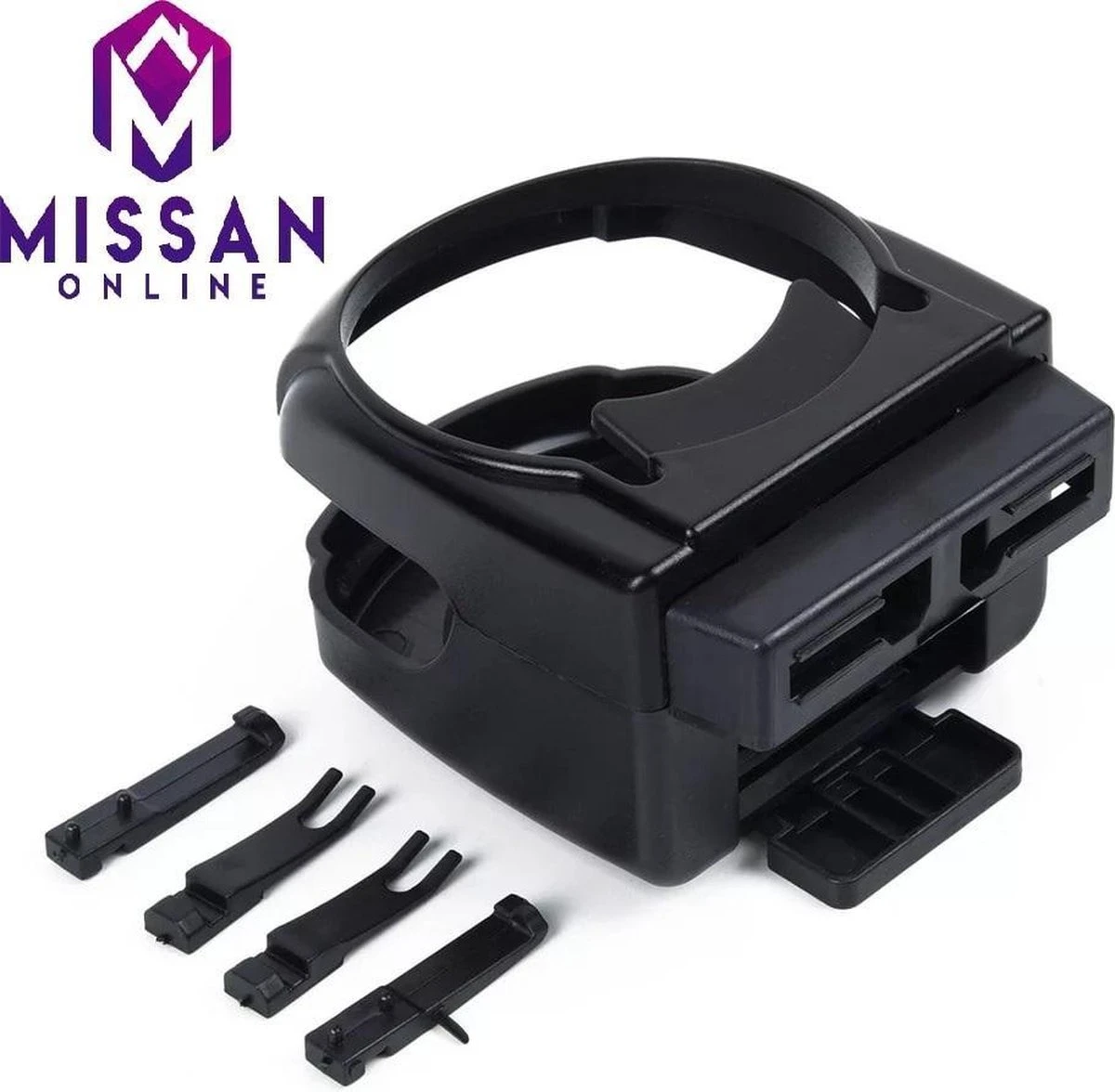 Bekerhouder Voor Auto / Koffie Houder / Drankhouder Auto / Blikjeshouder / Drankhouder / Frisdrank Houder - Zwart 4 Bekerhouder Voor Auto / Koffie Houder / Drankhouder Auto / Blikjeshouder / Drankhouder / Frisdrank Houder - Zwart - Afbeelding 2