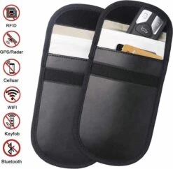 Merkloos Autosleutel RFID Anti Diefstal Hoesjes (Set Van 2) Voor Autosleutel En Pasjes - Keyless Entry Signaal Blokkerende Anti Diefstal Beschermhoes