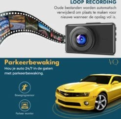 Vital Qualitys® - Dashcam Voor Auto - 1080HD & Nachtvisie - G-sensor - Parkeerbewaking - 170° Kijkhoek - Loop Recording - Inclusief 64GB Sd-kaart -Auto-Onderdelen 1200x1177