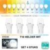 Merkloos 4x T10 Led Lamp (Set 4 Stuks) W5W 12V 5W SMD Helder Wit 6500 Kelvin CANBus Kentekenverlichting | Kenteken | Autolampen | Autolamp | Leeslicht | Achterlicht | Links | Rechts